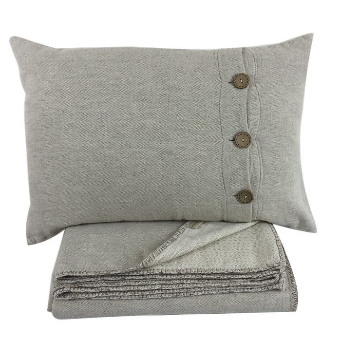 Classic Beige Cushion Cover with Buttons - my little wish
