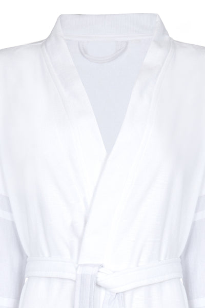 Short Lightweight Unisex Cotton Robe - Grey