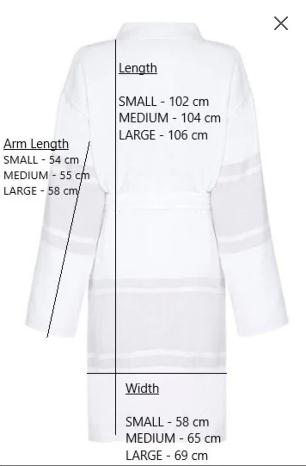 Short Lightweight Unisex Cotton Robe - Grey