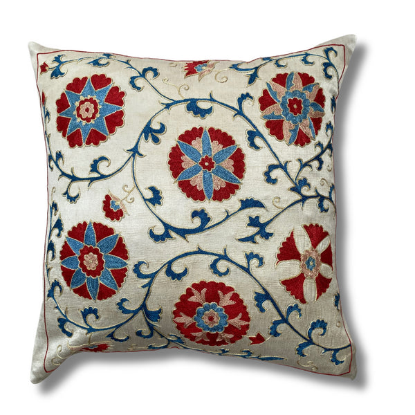 Authentic Suzani silk hand embroidery cushion cover - (SUZ5612)