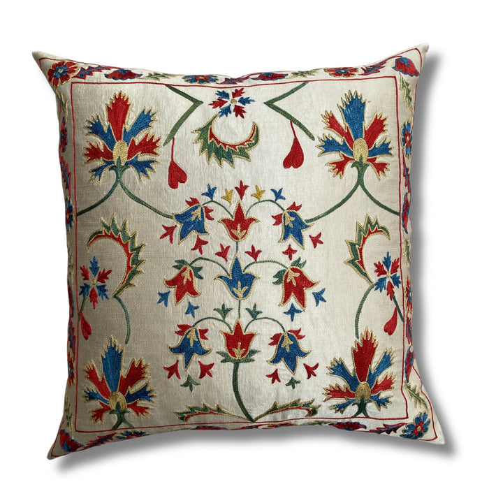 Authentic Suzani silk hand embroidery cushion cover - (SUZ5616)