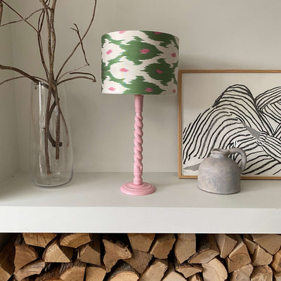 Twisty Hand-painted Wooden Lamp Base