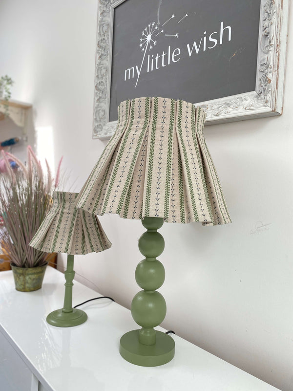 Green and Blue Fabric Box Pleated Lampshade