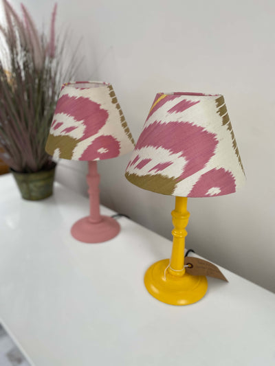 Handmade Ikat Empire Mini Lampshade - Pink, Yellow and Green - Dia 20 cm