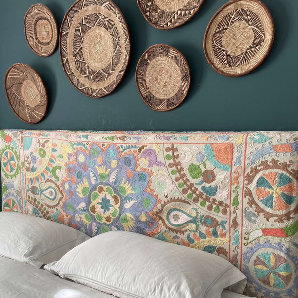 Pastel Cotton Suzani  Throw Bedspread 145 x 200 cm (XN0009)