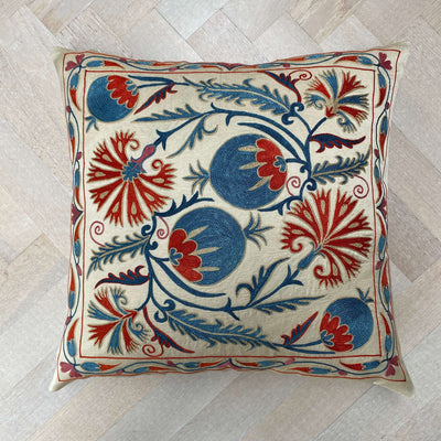 Authentic Suzani silk hand embroidery cushion cover - (SUZ00063)