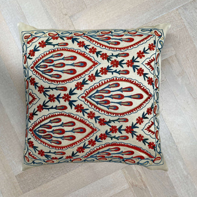 Authentic Suzani silk hand embroidery cushion cover - (SUZ00064)
