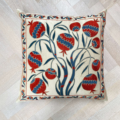 Authentic Suzani silk hand embroidery cushion cover - (SUZ00065)
