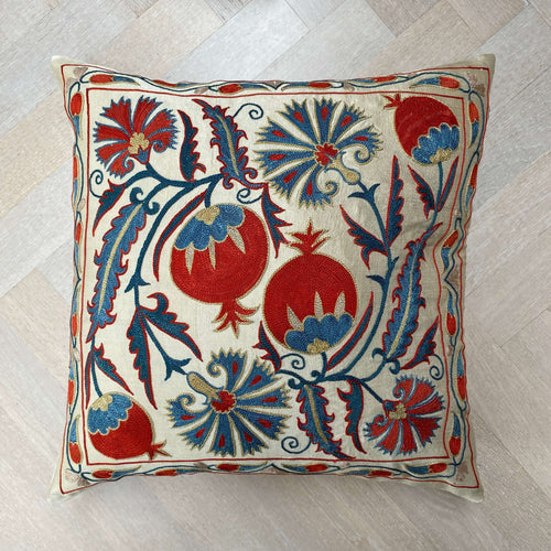 Authentic Suzani silk hand embroidery cushion cover - (SUZ00068)