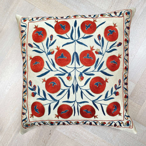 Authentic Suzani silk hand embroidery cushion cover - (SUZ00067)