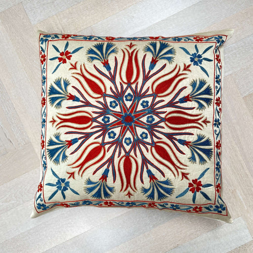 Authentic Suzani silk hand embroidery cushion cover - (SUZ00069)