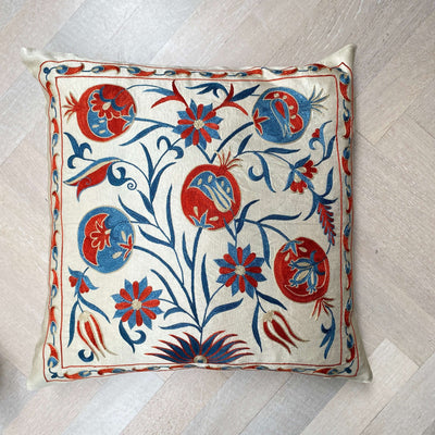 Authentic Suzani silk hand embroidery cushion cover - (SUZ00070)