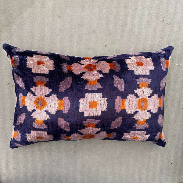 Velvet cushion cover - Purple and Orange - 40 x 60 cm