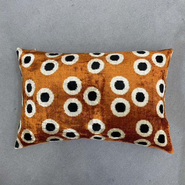 Velvet cushion cover - Rust and Black - 40 x 60 cm