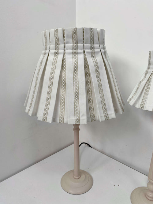 Green Stripe Box Pleated Lampshade