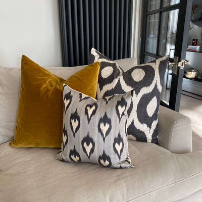 IKAT cushion cover - Black and Grey- 40 x 40 cm