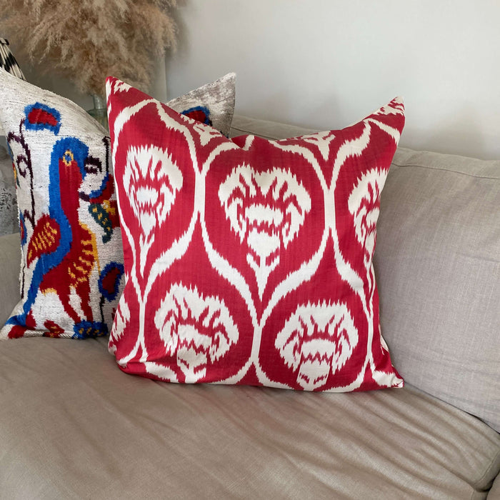 IKAT cushion cover - Red -  60 x 60 cm