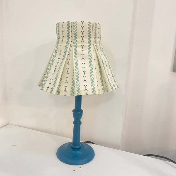 Aqua and Blue Box Pleated Lampshade