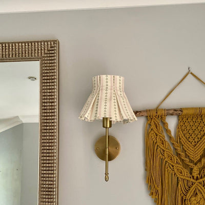 Pink and Green Box Pleated Lampshade