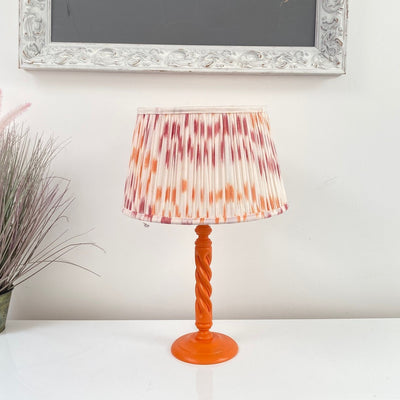 Handmade Pleated Lampshade - Pink and Orange