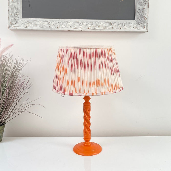 Handmade Pleated Lampshade - Pink and Orange