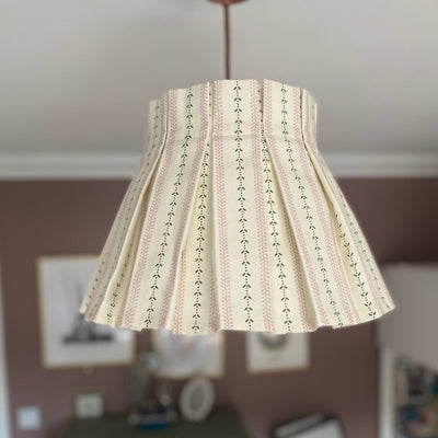 Pink and Green Box Pleated Lampshade