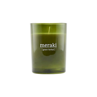 meraki scented candle - green herbal (35 hour burn time)