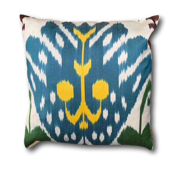 IKAT cushion cover - Blue, Green and Yellow 50 x 50 cm
