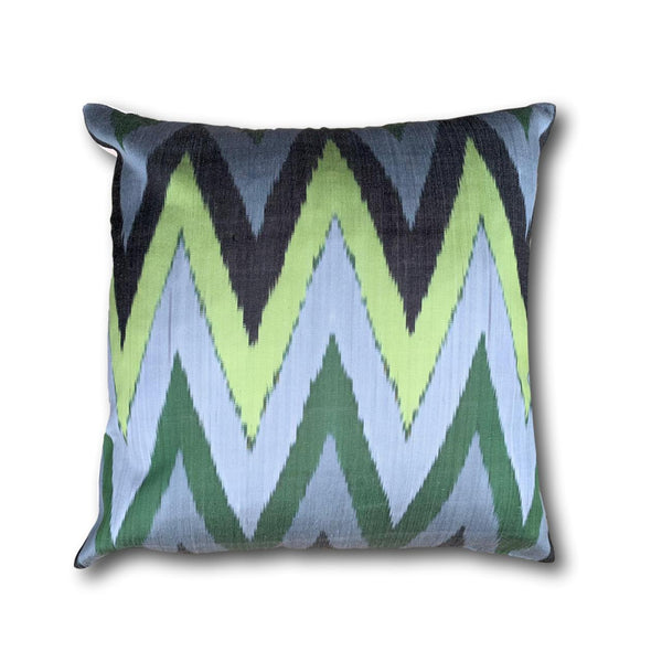 IKAT cushion cover - Green Chevron 50 x 50 cm