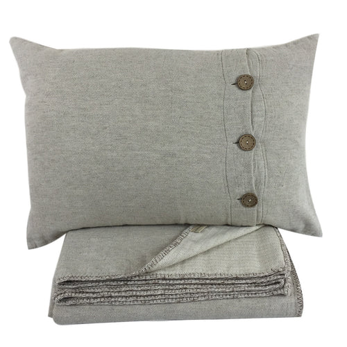 Classic Beige Cushion Cover with Buttons