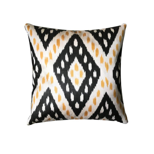 IKAT cushion cover - Black and Yellow - 50 x 50 cm
