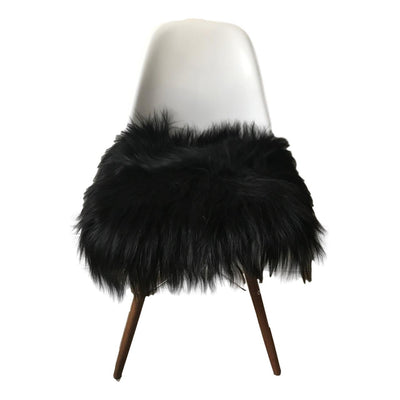 Sheepskin Seat Pad - Icelandic Long Wool - Natural Black