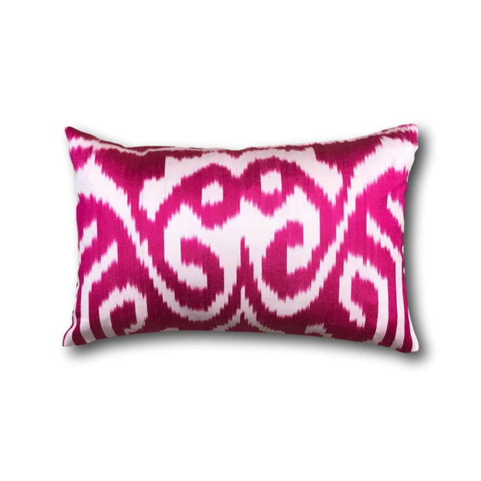 IKAT cushion cover - Hot Pink double sided small- 25 x 40 cm