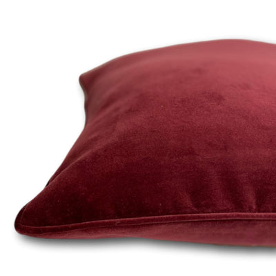Velvet cushion cover - Burgundy -  30 x 50 cm