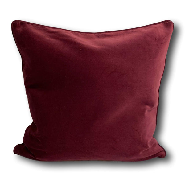 Velvet cushion cover - Burgundy -  50 x 50 cm