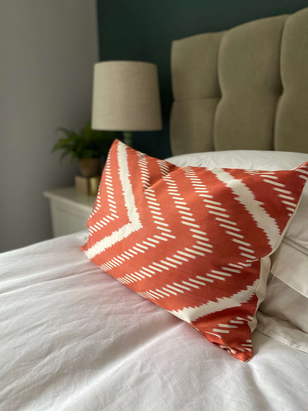 IKAT cushion cover - Burnt Orange Chevron - 40 x 60 cm