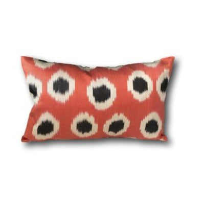 IKAT cushion cover -Orange Spotty - Double sided small 25 x 40 cm
