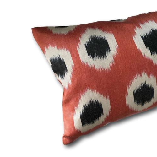 IKAT cushion cover -Orange Spotty - Double sided small 25 x 40 cm