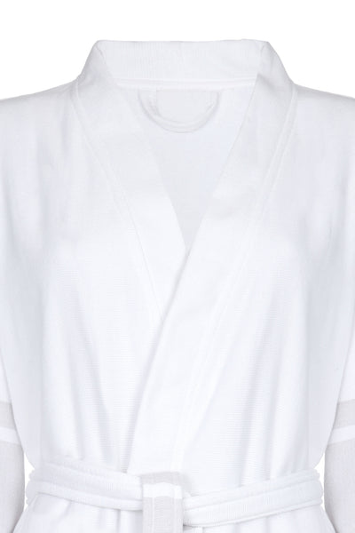 Short Lightweight Unisex Cotton Robe - Beige