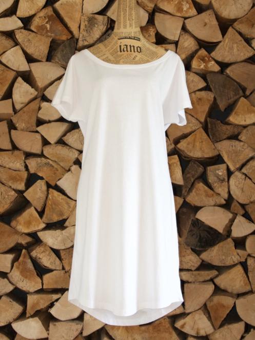 Oversized Cotton Day Dress - White