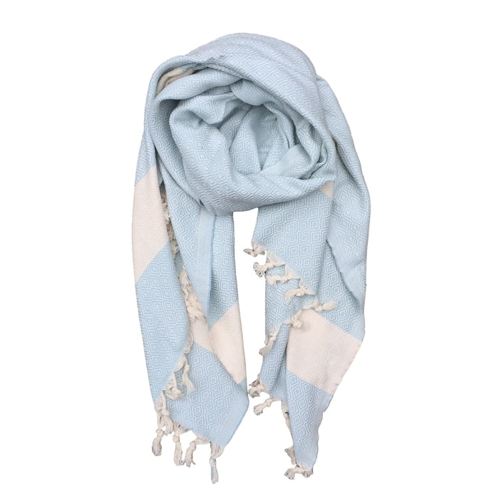 Diamond cotton scarf - Ice Blue