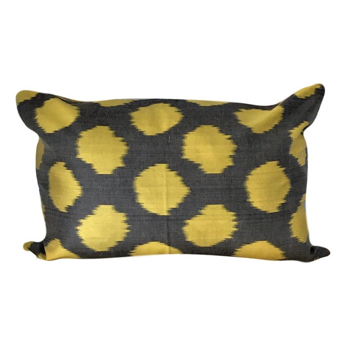 IKAT cushion cover - Grey with Yellow Dots - 40 x 60 cm