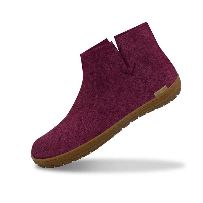 Glerups Boots with rubber soles - cranberry - GR-07-00
