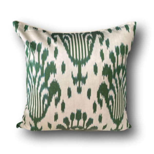 IKAT cushion cover - Green and Beige ikat - 40 x 40 cm