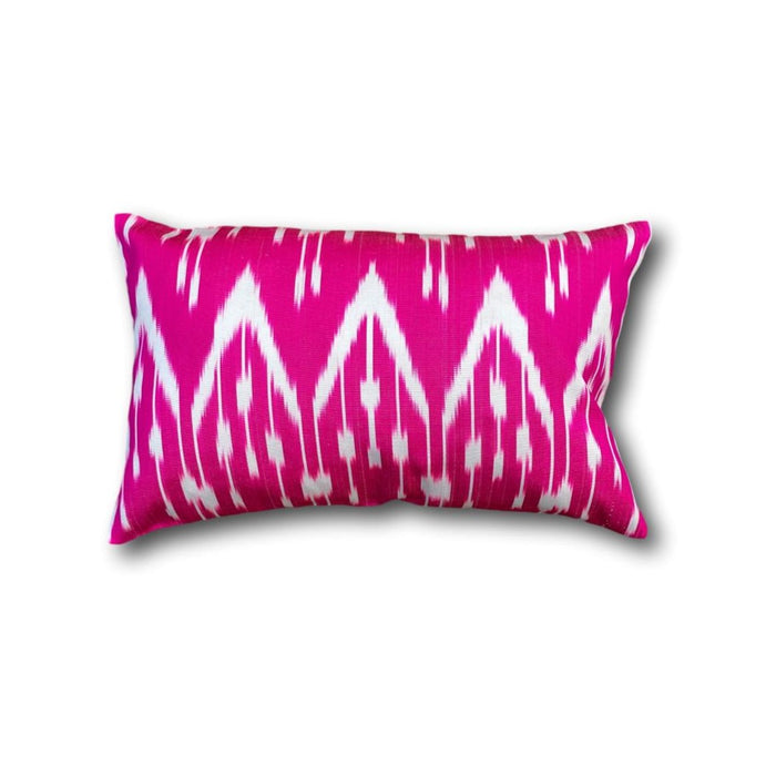 IKAT cushion cover - Hot Pink chevron double sided small- 25 x 40 cm