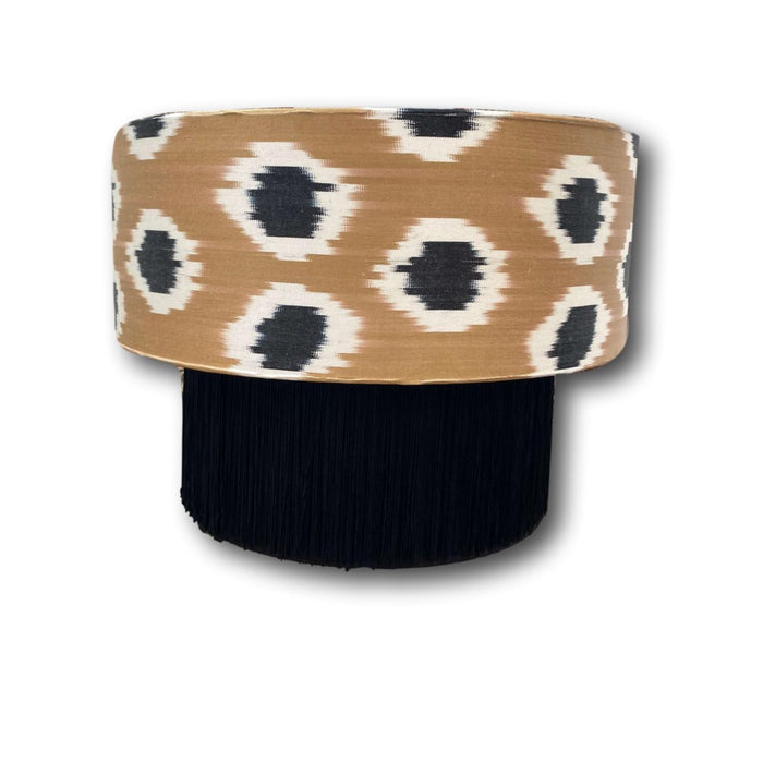 Handmade Two Tier Ikat Pendant Lampshade with Tassels Dia 40 cm
