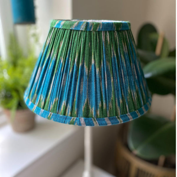 Handmade Pleated Lampshade - Blue and Green