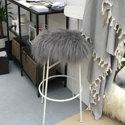 Sheepskin Seat Pad - Icelandic Long Wool - Grey