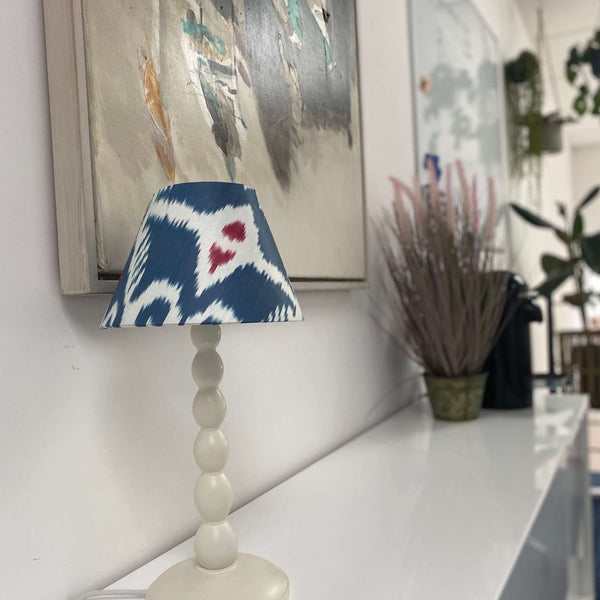 Handmade Ikat Empire Mini Lampshade - Navy Blue with Raspberry Pink - Dia 20 cm