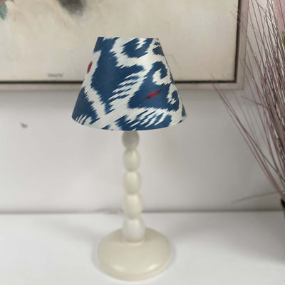 Handmade Ikat Empire Mini Lampshade - Navy Blue with Raspberry Pink - Dia 20 cm